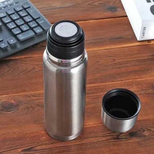 Termo Bala Acero Inox 1 Litro Tapon Matero Gris - Image 3