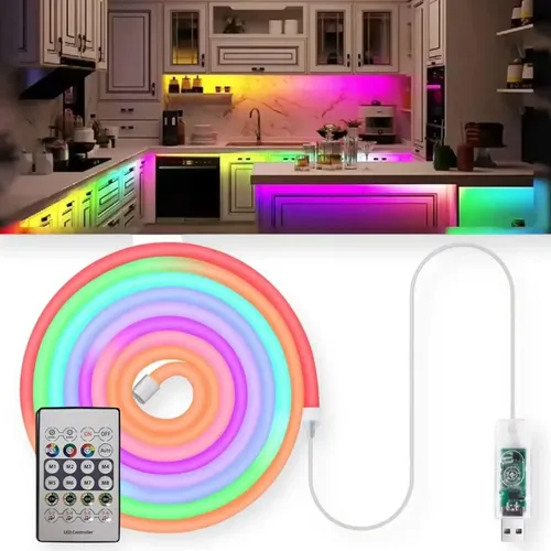 Tira de luces usb led luz neon 5 metros con control rgb-ic - Image 8