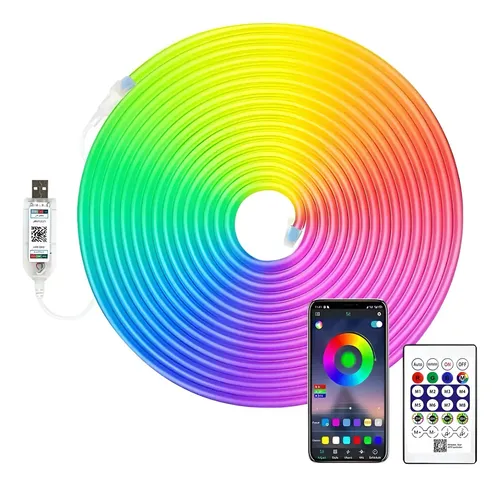 Tira de luces usb led luz neon 5 metros con control rgb-ic - Image 1