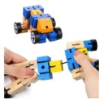 Transformer Robot De Madera Articulado Motricidad Con Ruedas - Imagen 17
