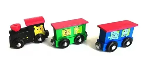 Tren Juguete Didáctico Imantado Madera Niños Locomotora - Image 3