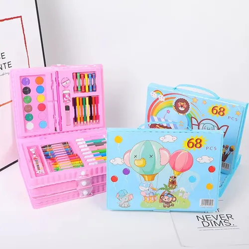 Valija escolar 68 piezas lápices acuarelas y crayones - Image 2