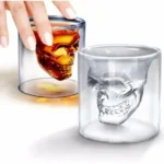 Vaso Calavera Cristal Whisky Mediano De Vidrio 7 Cm 75 Ml