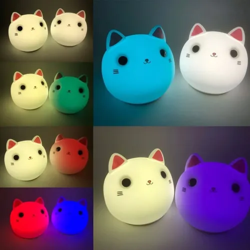Velador led rgb táctil recargable - Modelo Gato - Image 3