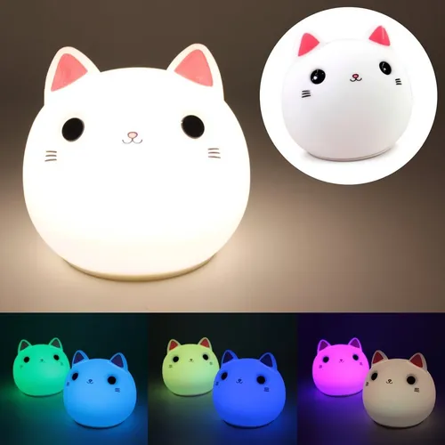Velador led rgb táctil recargable - Modelo Gato - Image 10