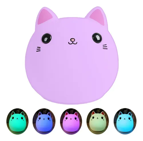 Velador led rgb táctil recargable - Modelo Gato - Image 1
