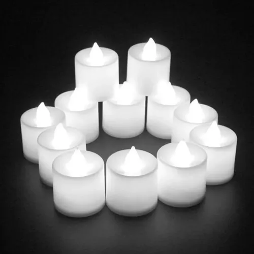 Velas led a pila blanco frías – 24 unidades – detalle del producto