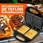 Waflera Electrica Antiadherente Teflon Dual Alta Potencia - Imagen 8