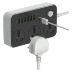 Zapatilla con 3 toma corriente 6 USB carga rápida de 2 metros