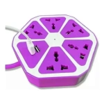 Zapatilla Electrica Hexagonal Enchufe 5 Toma Corrientes 2 Usb - Imagen 3