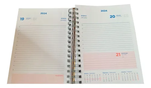Agenda 16x22 uomo colors 352 páginas con espiral Ag24a010 – vista lateral