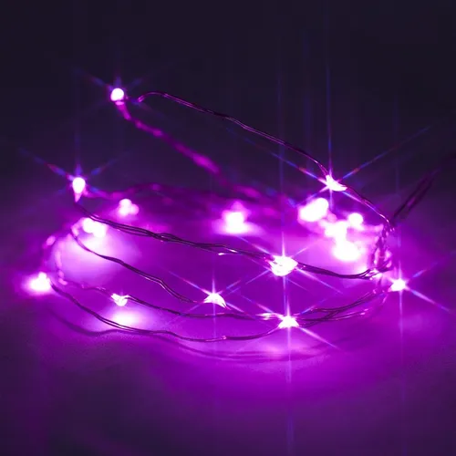 Alambre Hilo Led Rosa 3 Metros A Pilas Guirnalda 10 Unidades - Image 2