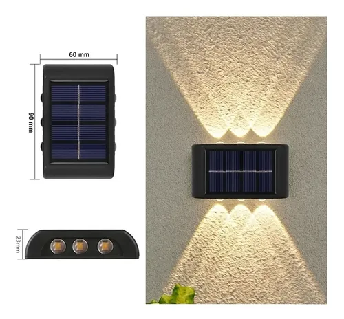 Aplique solar bidireccional de pared con 6 LED - Imagen 3