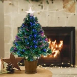 Árbol de navidad con estrella y luces LED RGB