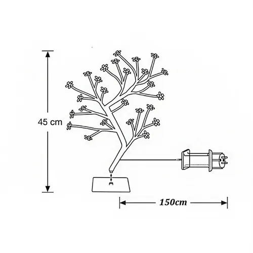 Arbol Navidad Luminoso Bonsai Flores Led Rgb Multicolor - Imagen 6