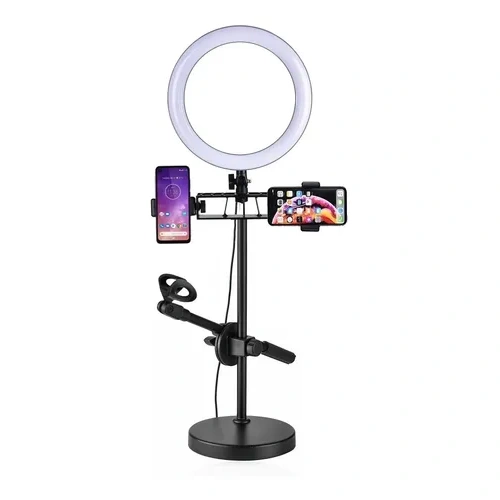 Aro Led De 8 Cm Doble Soporte Celular Y Soporte Microfono
