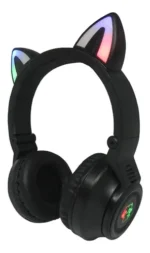 Auricular Vincha Con Orejas De Gato Luminosas Y Cable Con Ficha 3.5 Mm