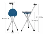 Baston Silla Asiento Plegable 2 En 1 Con Linterna - Imagen 8