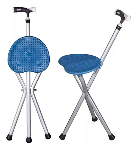 Baston Silla Asiento Plegable 2 En 1 Con Linterna - Imagen 7