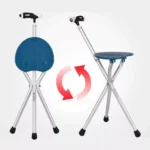 Baston Silla Asiento Plegable 2 En 1 Con Linterna - Imagen 4