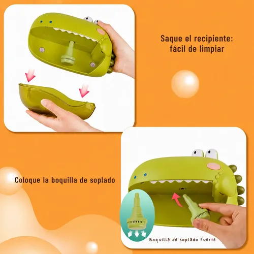 Burbujero Para Bañera Con Musica Dino Para Niños Jt357 Verde - Image 5