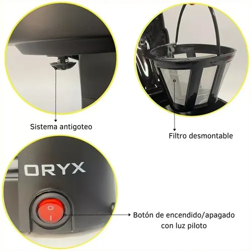 Cafetera eléctrica semi automática de 600ml con antigoteo - Or 09 - Imagen 5