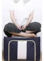Pack X3 Cajas Organizadoras Plegables 50x40x30 Cm. 66 Lts. Azul Con Beige - Imagen 22