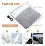 Calentador Almohadilla Térmica De Pies Con Cable Usb A6412 Gris Lisa - Image 6