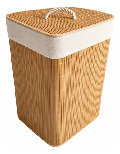 Canasto Cesto Para Ropa Rectangular Bambu Plegable 26051 Marrón Cesto Bambu - Image 3