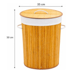 Canasto Redondo Cesto Para Ropa Bambu Plegable 26053 Marrón Cesto Bamboo - Image 8
