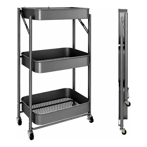 Carrito organizador de 3 estantes para cocina con ruedas Ha81