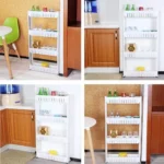 Carrito organizador de 4 estantes con ruedas para cocina - Ha79 - Image 6