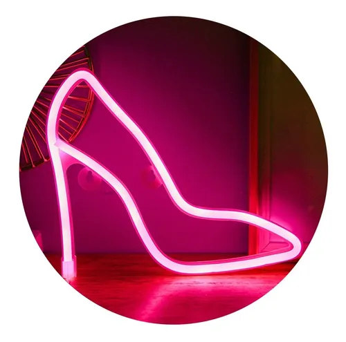 Cartel Led De Neón Con Forma Zapato Mujer Usb Pilas - Imagen 11