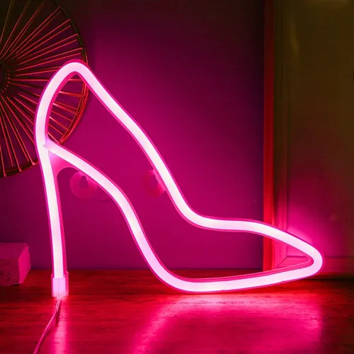 Cartel Led De Neón Con Forma Zapato Mujer Usb Pilas - Imagen 13