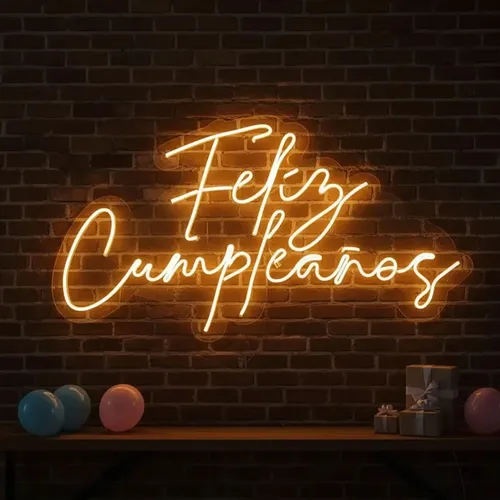 Cartel luminoso forma feliz cumpleaños 220v luz led lnfe01 - Imagen 2