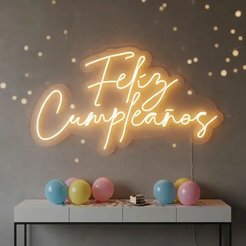 Cartel luminoso forma feliz cumpleaños 220v luz led lnfe01 - Imagen 7