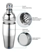 Coctelera Profesional 750ml Filtro Cierre Acero Inoxidable - Imagen 4