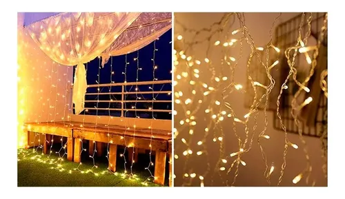 Cortina led blanco calido con enchufe 220v - 3 x 0,50 mts - Image 4