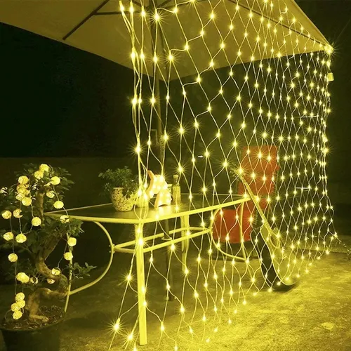 Red cortina LED blanco cálido 3x3mts - Imagen 4