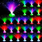Flores Luminosas X12 Luz Led Fibra Optica Cotillon Yj0026 - Imagen 2