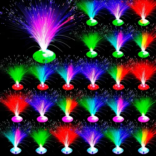 Flores Luminosas X12 Luz Led Fibra Optica Cotillon Yj0026 - Imagen 2