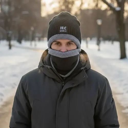 Gorro de invierno y cuello polar gris Sl140 - Imagen 27
