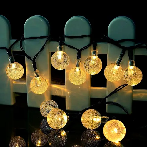 Guirnalda Led 50 Bolitas Cristal Panel Solar 10 Mts Xml-036 - Imagen 4