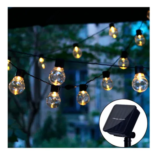 Guirnalda solar LED luz cálida con 9 focos y estaca 7102 – vista lateral