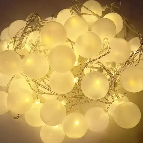 Guirnaldas bolitas LED cálidas con 40 focos 220v - Imagen 5
