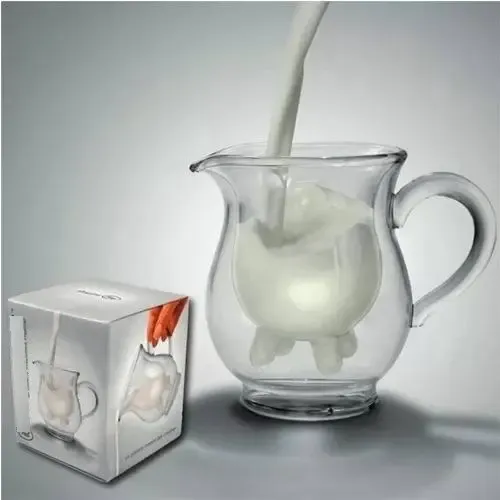 Jarra Lechera Crema Leche Vidrio Ubre Vaca Desayuno - Image 3