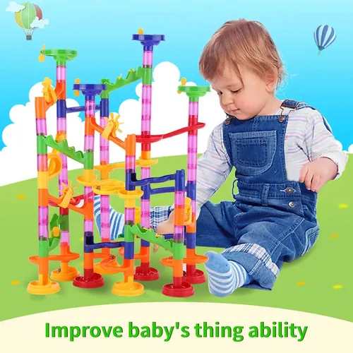 Laberinto de bolitas didáctico marble run 105 piezas 134765 – accesorios incluidos
