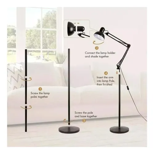Lampara de pie LED con brazo flexible hogar Mt-331 - Image 4