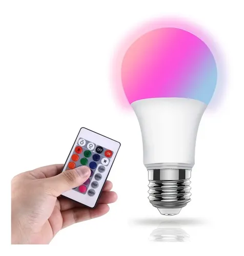 Lampara Led Multicolor Rgb 5w E27 Control Remoto 16 Colores