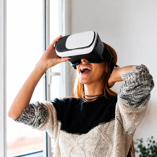 Lente De Realidad Virtual Ajustable Para Celular 360° Blanco Y Negro - Image 4